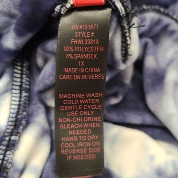 Dark Blue Tie Dye Print Leggings - Picture 5 of 7